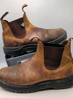 Blundstone Boots Mens Saddle Brown us 9.5 Work Safety Steel Toe Leather